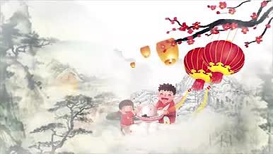2018年中国风闹元宵元宵节团团圆圆视频的预览图
